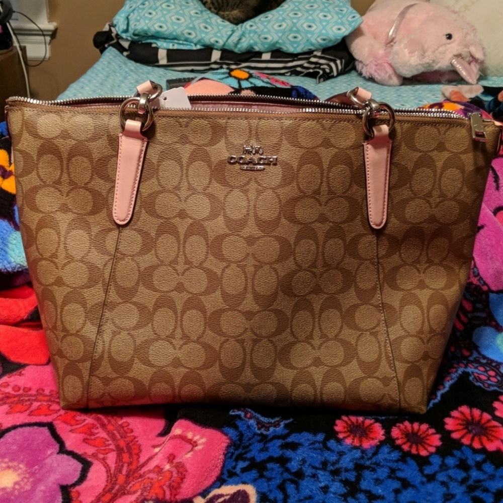 Coach SV/khaki blush TOTE bag